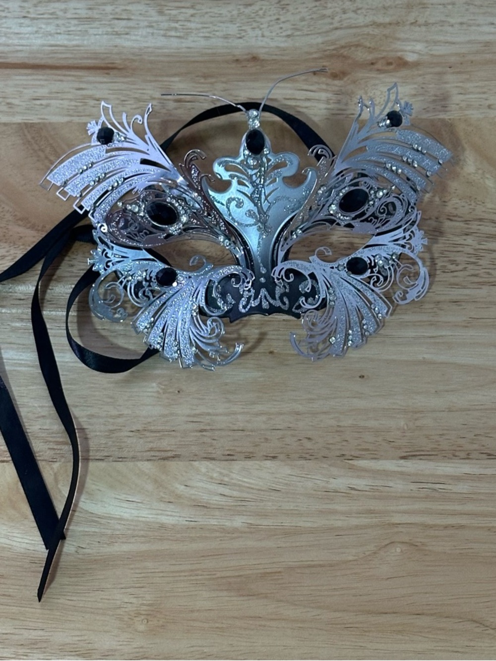 Mardi Gras Mask • Black and Silver Venetian Masquerade Mask - Women Accessories